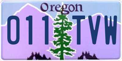 OR license plate 011TVW