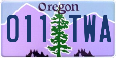 OR license plate 011TWA