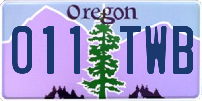 OR license plate 011TWB