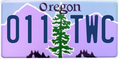 OR license plate 011TWC