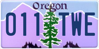 OR license plate 011TWE