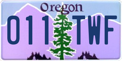 OR license plate 011TWF