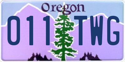OR license plate 011TWG