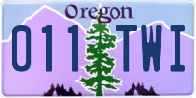 OR license plate 011TWI