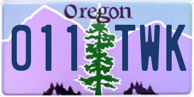 OR license plate 011TWK