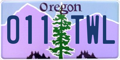 OR license plate 011TWL