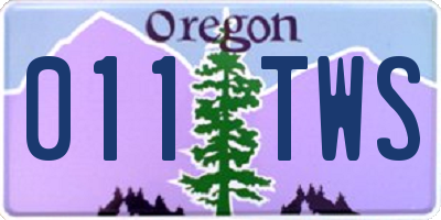 OR license plate 011TWS