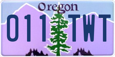 OR license plate 011TWT