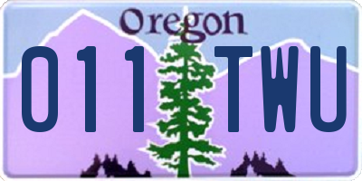 OR license plate 011TWU