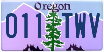 OR license plate 011TWV