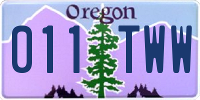 OR license plate 011TWW