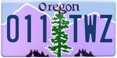 OR license plate 011TWZ