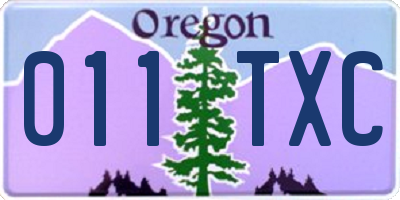 OR license plate 011TXC
