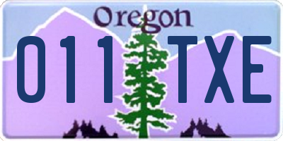 OR license plate 011TXE