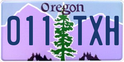 OR license plate 011TXH