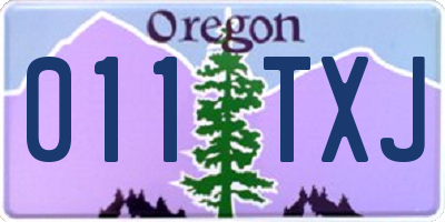 OR license plate 011TXJ