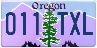 OR license plate 011TXL