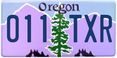 OR license plate 011TXR
