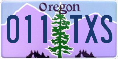 OR license plate 011TXS