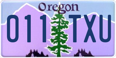 OR license plate 011TXU