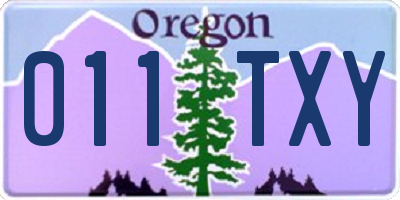 OR license plate 011TXY