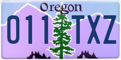OR license plate 011TXZ