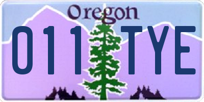OR license plate 011TYE