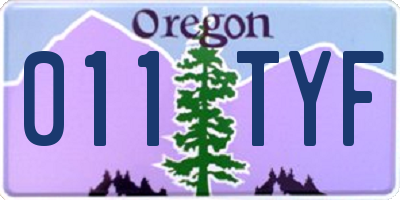 OR license plate 011TYF