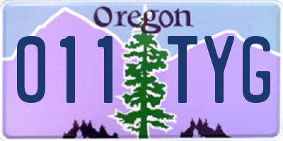 OR license plate 011TYG