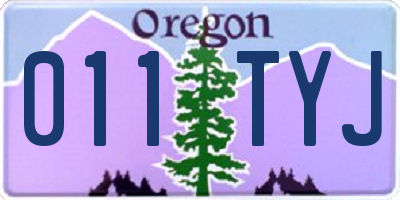OR license plate 011TYJ
