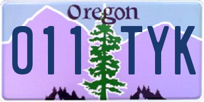 OR license plate 011TYK