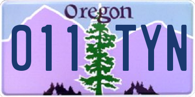 OR license plate 011TYN