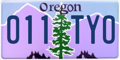 OR license plate 011TYO