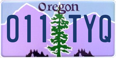 OR license plate 011TYQ