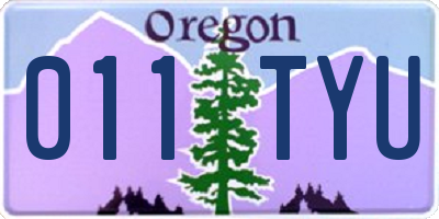 OR license plate 011TYU