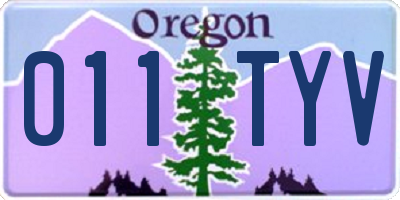 OR license plate 011TYV