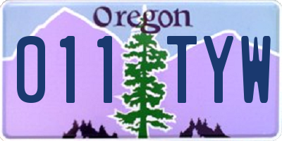 OR license plate 011TYW