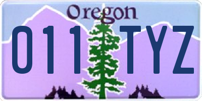 OR license plate 011TYZ