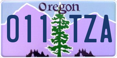 OR license plate 011TZA