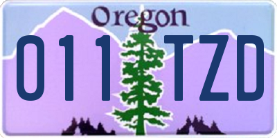 OR license plate 011TZD