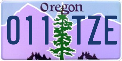 OR license plate 011TZE