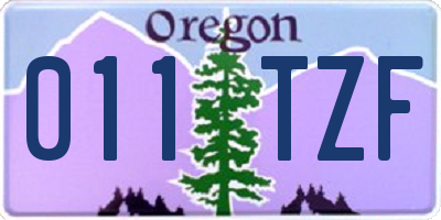 OR license plate 011TZF