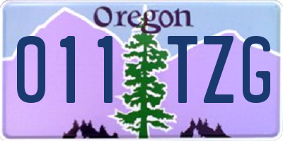 OR license plate 011TZG