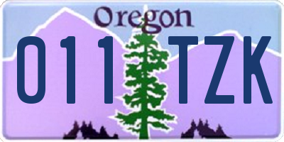 OR license plate 011TZK