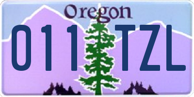 OR license plate 011TZL