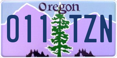 OR license plate 011TZN