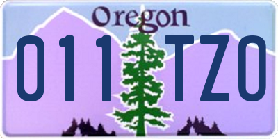 OR license plate 011TZO