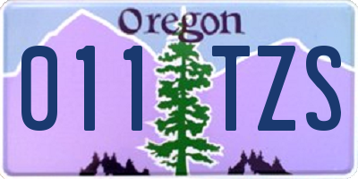 OR license plate 011TZS