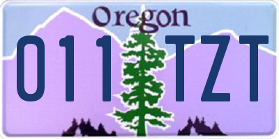 OR license plate 011TZT