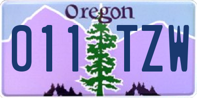 OR license plate 011TZW